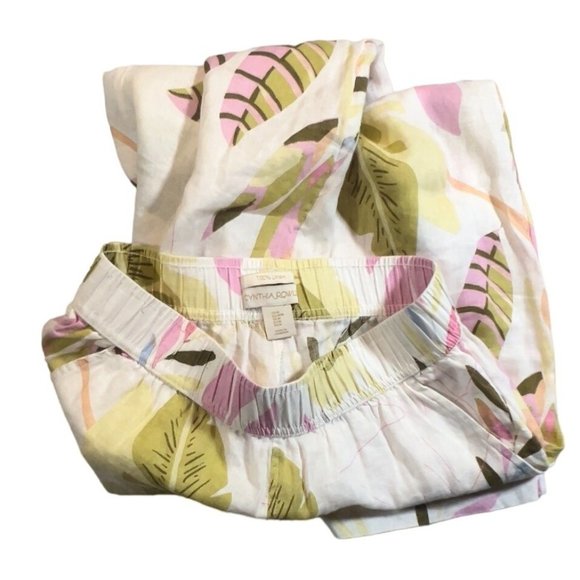 Cynthia Rowley 100% Linen pant Medium Wide Leg Cropped - Picture 3 of 7